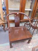 A Chinese hardwood chair, COLLECT ONLY.