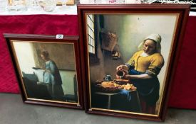2 framed Vermeer prints COLLECT ONLY