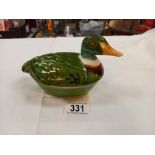 A small lidded duck terrine dish by Michel Caugant