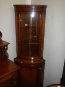 A mahogany glazed corner display cabinet, COLLECT ONLY.
