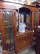 An Edwardian mahogany inlaid display cabinet, COLLECT ONLY.