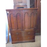 A period oak two door, two drawer cupboard, COLLECT ONLY.