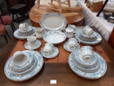 A Japanese Yamasen blue floral dinner service COLLECT ONLY