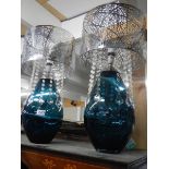 A good pair of glass table lamps, COLLECT ONLY.