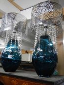 A good pair of glass table lamps, COLLECT ONLY.