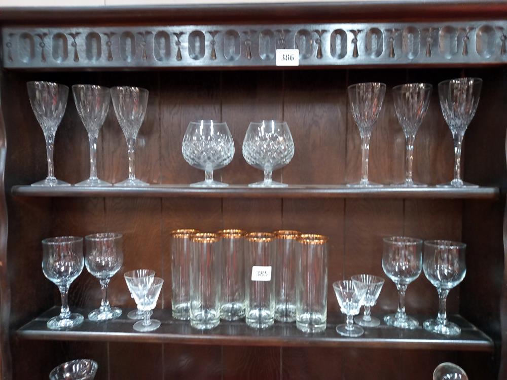 A boxed French crystal glasses and 3 shelves of glassware etc COLLECT ONLY - Image 2 of 3