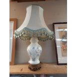 A ceramic table lamp with shade, COLLECT ONLY