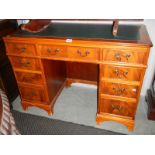 A nice mahogany kneehole desk, COLLECT ONLY.