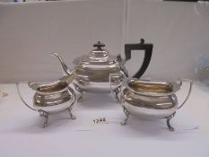 A good quality three piece silver plate tea set by Walker & Hall, Sheffield.