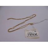 A gold plate on silver neck chain, 76 cm long, 4.2 grams. Marked 925 Italy.