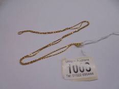 A gold plate on silver neck chain, 76 cm long, 4.2 grams. Marked 925 Italy.