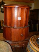 A Victorian mahogany circular step commode with liner, COLLECT ONLY.