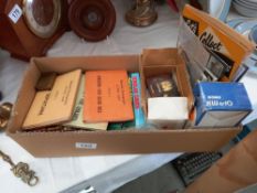 A box of world stamps and postcards including Australia, South Africa, The Holy Land etc