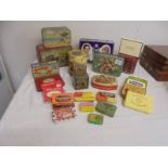 A mixed lot of old tins including tobacco.