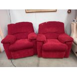 Two large red comfy armchairs, COLLECT ONLY.