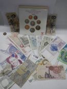 A mixed lot of bank notes etc.,