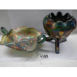 Two mid 20th century carnival glass bowls.