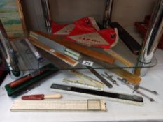 A good selection of vintage rulers & scientific equipment COLLECT ONLY