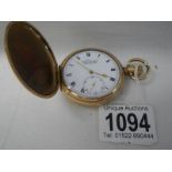 A gold plated full hunter pocket watch.