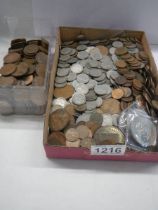 A mixed lot of old coins.