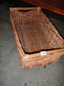 Two mid 20th century wicker basket trays, COLLECT ONLY.