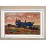 An oil on board Boats by Kenneth Wall