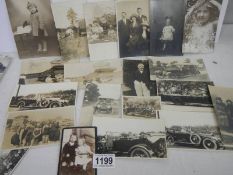 A mixed lot of motoring and other old photographs.