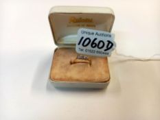 A circa 1940's diamond 3 stone ring stamped 18ct gold
