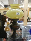 An old brass oil lamp. COLLECT ONLY.