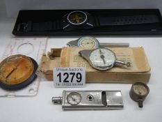 A mixed lot including two map measurers, compass, whistle etc.,