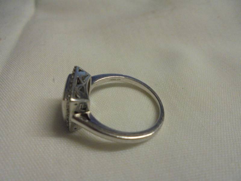 A 1ct white gold diamond ring, size N, 4.18 grams. - Image 2 of 2