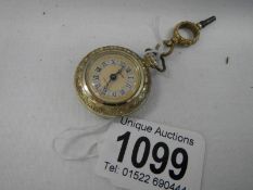 An Eppler 17 rubies ladies fob watch with key.