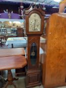 An inlaid mahogany Westminster chime long case clock COLLECT ONLY