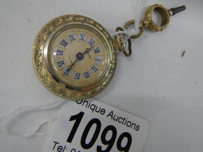 An Eppler 17 rubies ladies fob watch with key. - Image 2 of 3