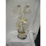 A classical figurine group table lamp COLLECT ONLY