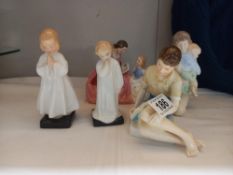 4 Royal Doulton figurines and 1 Wedgwood figurine