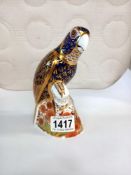 A Royal Crown Derby Bronze Wing Parrot - Gold Stopper
