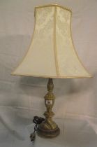 A vintage green onyx table lamp COLLECT ONLY
