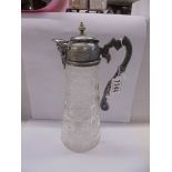 A good quality hob nail cut glass claret jug with Bachanalia mask spout.