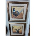 Two fine watercolours of animals signed A Fletcher