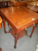 A Victorian mahogany 'Envelope' table, COLLECT ONLY.