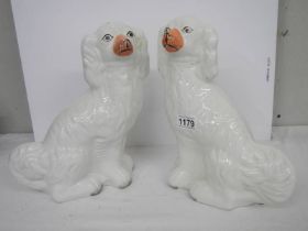 A good pair of early Staffordshire spaniels. COLLECT ONLY.