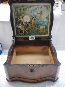 A Victorian polyphon case (no contents), inside 21 x 23 cm.