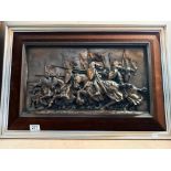 A 3D bronzed cast charging chivalry knights picture COLLECT ONLY