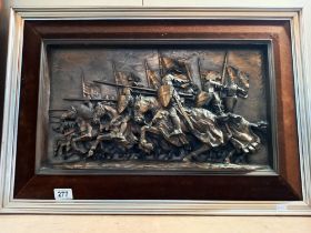 A 3D bronzed cast charging chivalry knights picture COLLECT ONLY