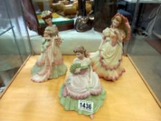 3 Coalport Age of Elegance figures Montpellier Walk, Interlude and Tapestry (2 boxes)
