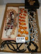 A mixed lot of necklaces.