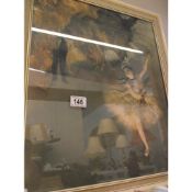A vintage framed print of a ballerina COLLECT ONLY