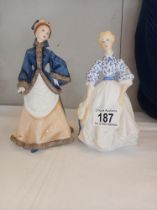 Royal Worcester 'Morning Walk' and 'Winters Morn' figurines