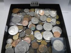 A mixed lot of old coins including crowns.